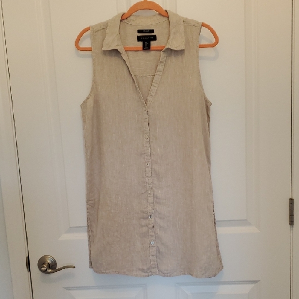 "TAHARI" Tunic, Light Tan, Size M